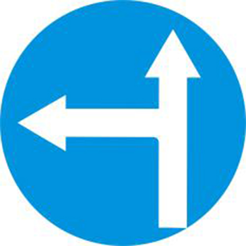 Biển báo hiệu các xe chỉ được đi thẳng và rẽ trái