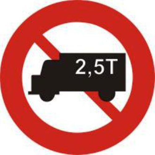 Biển báo cấm ô tô tải có trọng lượng vượt quá quy định