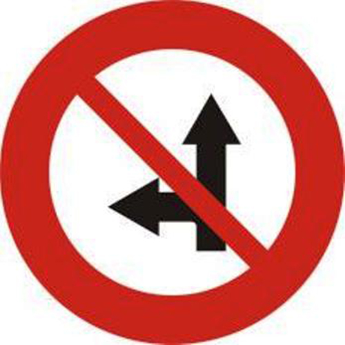 Biển báo cấm đi thẳng và rẽ trái